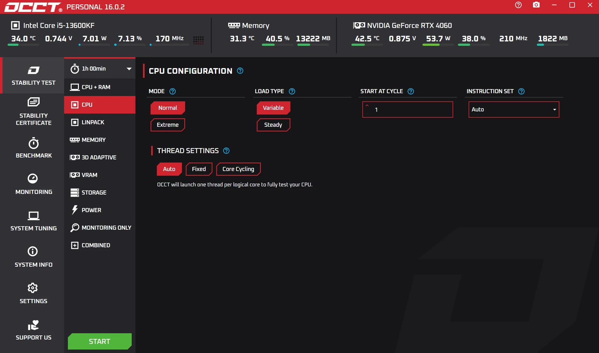 电源检测工具OCCT v16.0.2.99绿色版