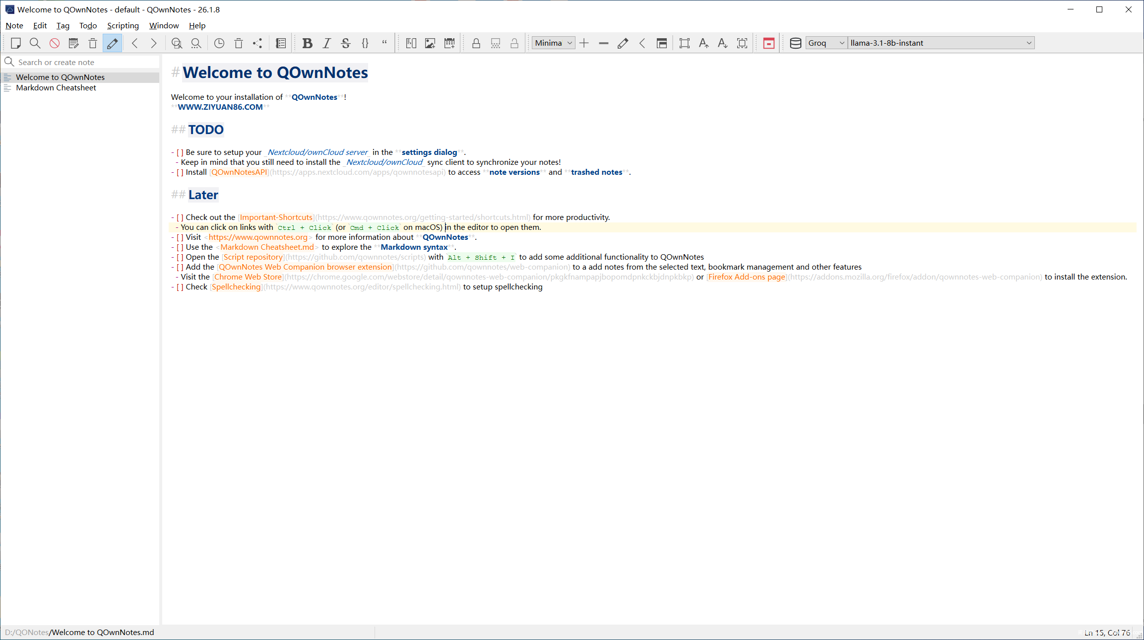 QOwnNotes笔记本v26.3.13绿色版