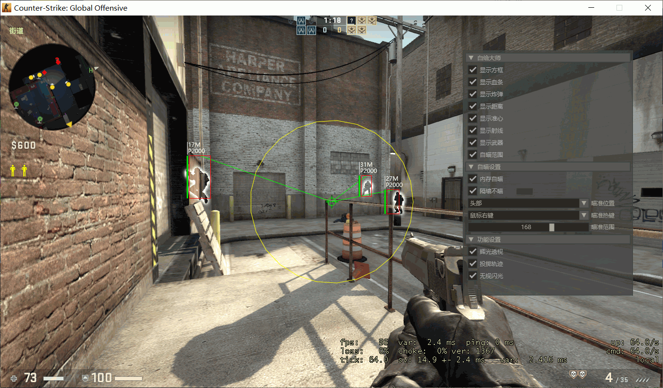 CSGO白给大师透视自瞄2.26