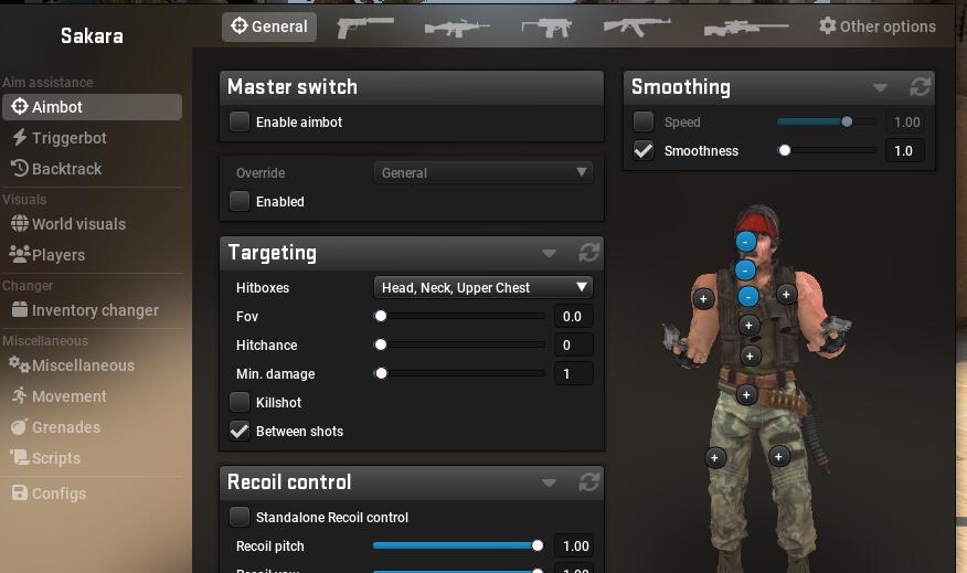CSGO-Sakara免费全功能演技自瞄回溯透视杂项换肤